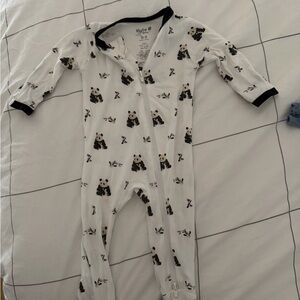 Kyte BABY Panda Print Footie - 0-3 months